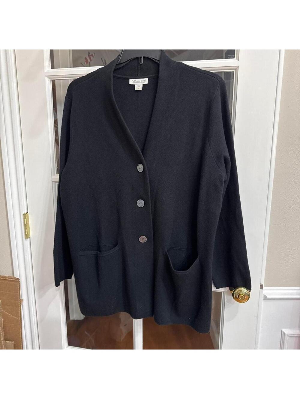 Coldwater Creek Black Button Front Cardigan Sweater 2X